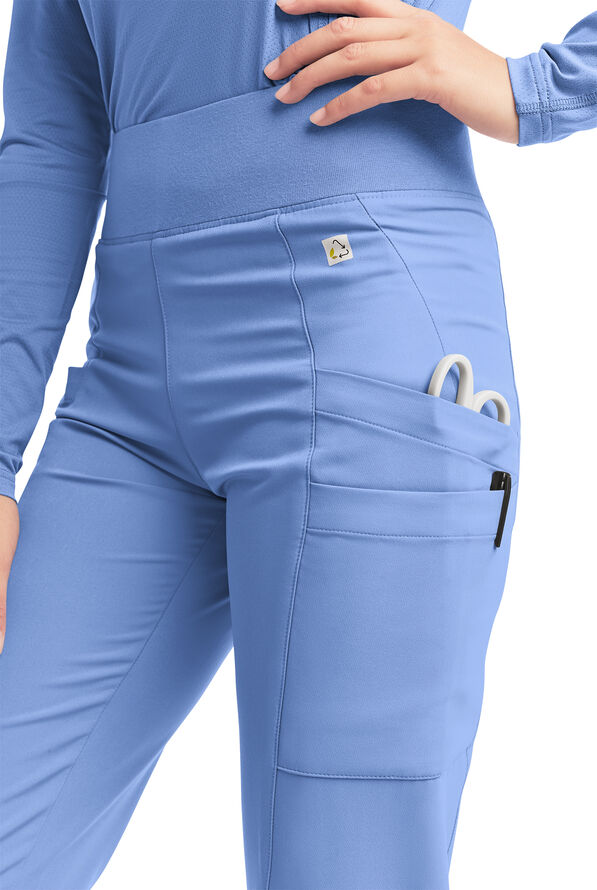 Butter-Soft Women's 6-Pocket Yoga Scrub Pants **Slightly IRREGULAR** - Ceil Blue - 2