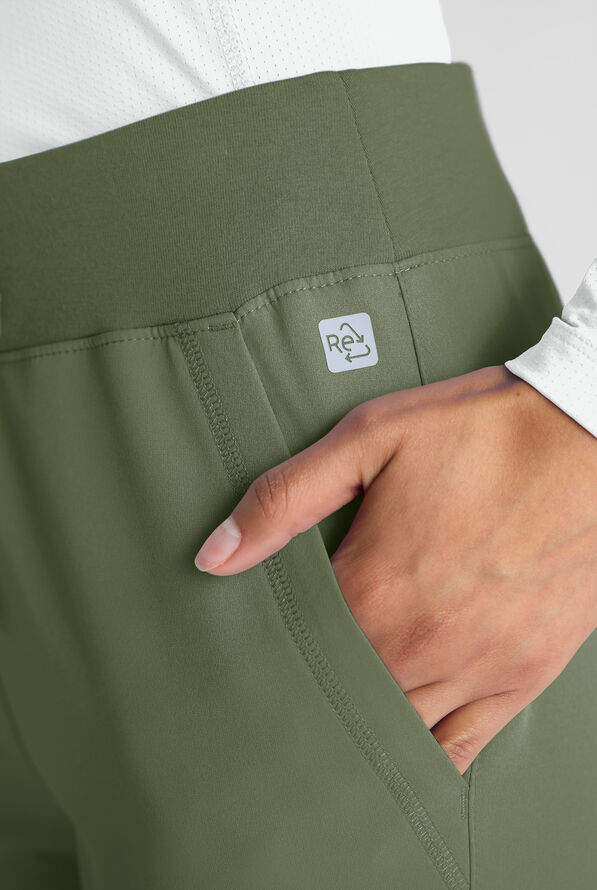 ReSurge Avon Women's 7-Pocket Flare Leg Cargo Scrub Pant - Petite - Light Olive - 5