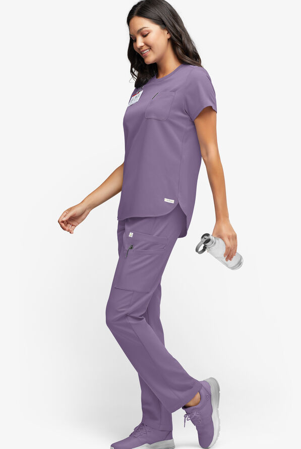 ReSurge Topaz Women's 11-Pocket Drawstring Scrub Pants - Purple Dusk - 4