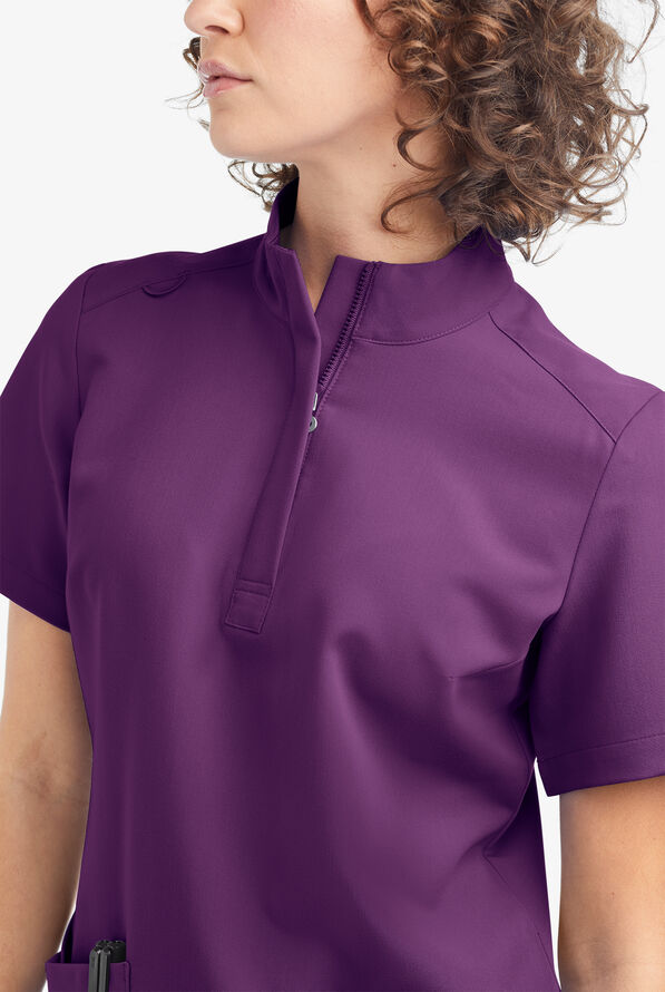 Blusa m&eacute;dica Movement by Butter-Soft con cremallera y 6 bolsillos para mujer - Eggplant - 3