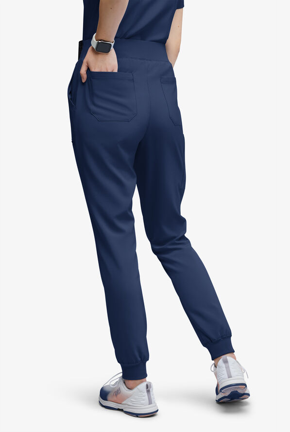 Easy STRETCH Olivia Women's 7-Pocket Slim Leg Jogger Scrub Pants - Tall - Navy - 4