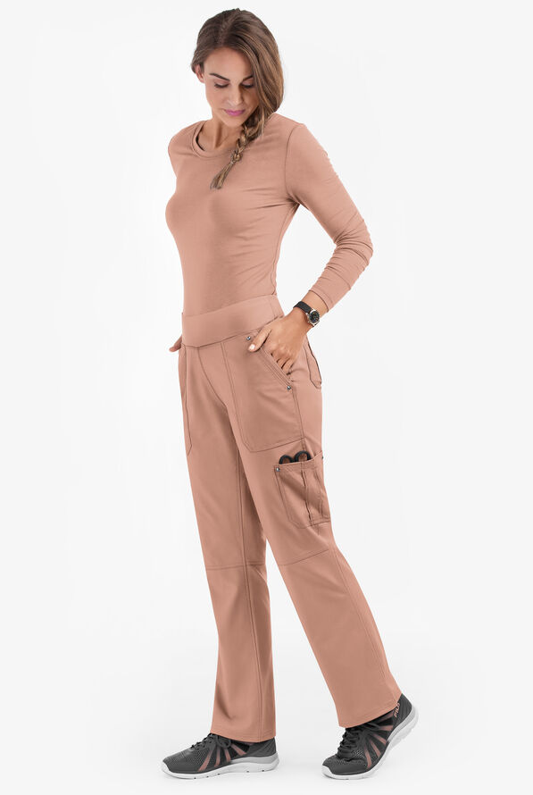 Healing Hands Purple Label Tori Women's 5-Pocket STRETCH Yoga Scrub Pants - Santa Fe Tan - 3