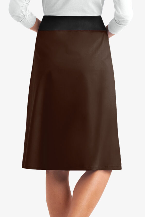 Butter-Soft STRETCH Women's 2-Pocket Drawstring Scrub Skirt - Coffee Bean - 2