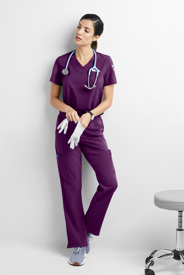 Easy STRETCH Eden Women's 4-Pocket Drawstring Scrub Pants - Petite - Apricot Crush - 4