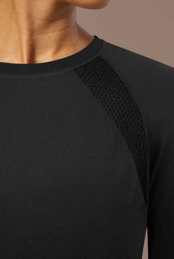 Hypothesis Inner K Contour Women's Long Sleeve Crew Neck Knit Underscrub - Jet Black - 4