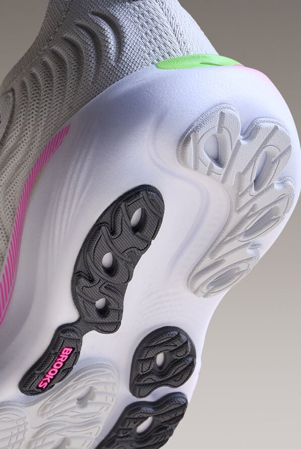 Brooks Women's Adrenaline GTS 25 Oyster/Pink/Green Athletic Lace Up Shoes - null - 7