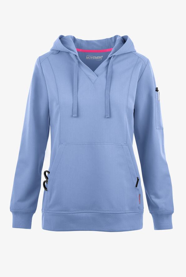 Sudadera m&eacute;dica MOVEMENT by Butter-Soft Sirius STRETCH con capucha y 4 bolsillos para mujer - Ceil Blue - 1
