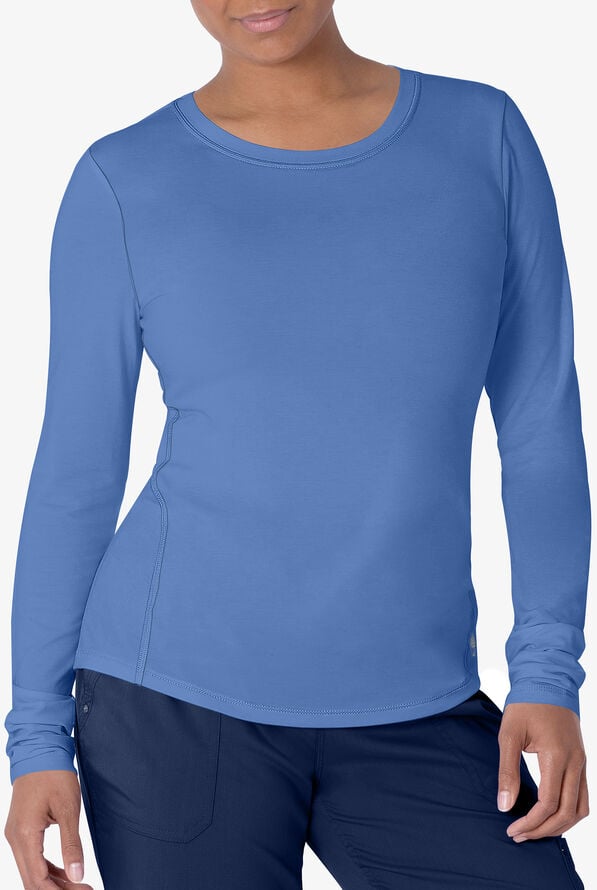 Camiseta m&eacute;dica Healing Hands Mackenzie con mangas largas para mujer - Ceil Blue - 2