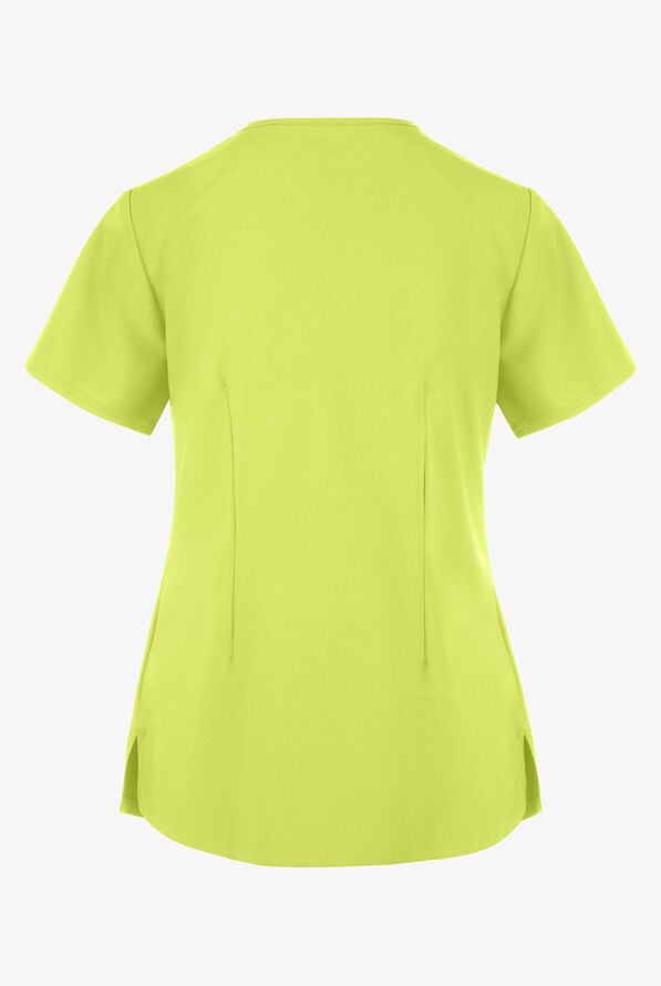 Easy STRETCH Leila Women's 3-Pocket Lace Up Grommet Scrub Top - Fresh Lime - 4