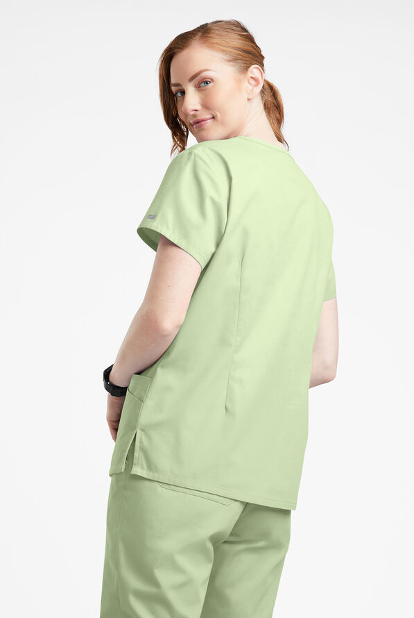 Butter-Soft Originals Women's 7-Pocket Curved V-Neck Scrub Top - Spring Mint - 3