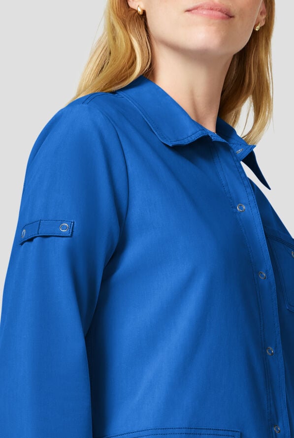 Chaqueta m&eacute;dica Dickies Forge con botones a presi&oacute;n y 3 bolsillos para mujer - Royal - 3