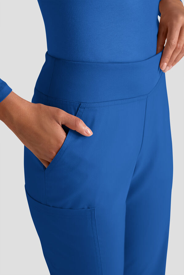 Pantalón médico Butter-Soft FLXTEK STRETCH estilo yoga con cintura de tejido y 4 bolsillos para mujer - Royal - 5