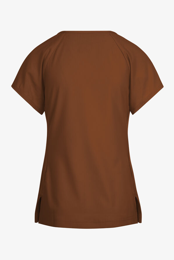 Blusa m&eacute;dica koi Lite&trade; Lilias con cuello coraz&oacute;n con muesca y 2 bolsillos para mujer - Walnut - 2