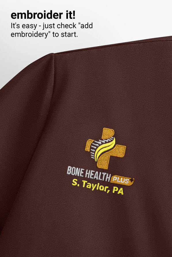 Blusa m&eacute;dica unisex Cherokee Workwear con 1 bolsillo y cuello en V - Chocolate - 3