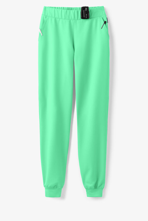 MOVEMENT by Butter-Soft Vega Women's 5-Pocket Flat Front Jogger STRETCH Scrub Pants - Tall - Neo Mint - 5