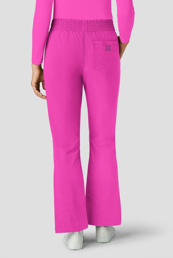 koi Solis Rory Women's 6-Pocket STRETCH High-Rise Boot-cut Scrub Pants - Hibiscus - 3