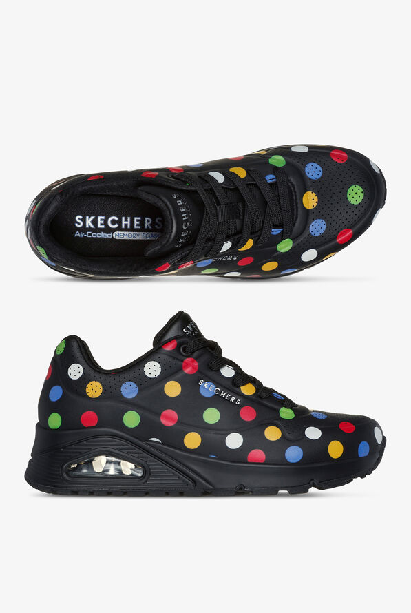 Skechers Street UNO - Spotted Air Black Multi Athletic Lace Up Nursing Shoes - null - 1