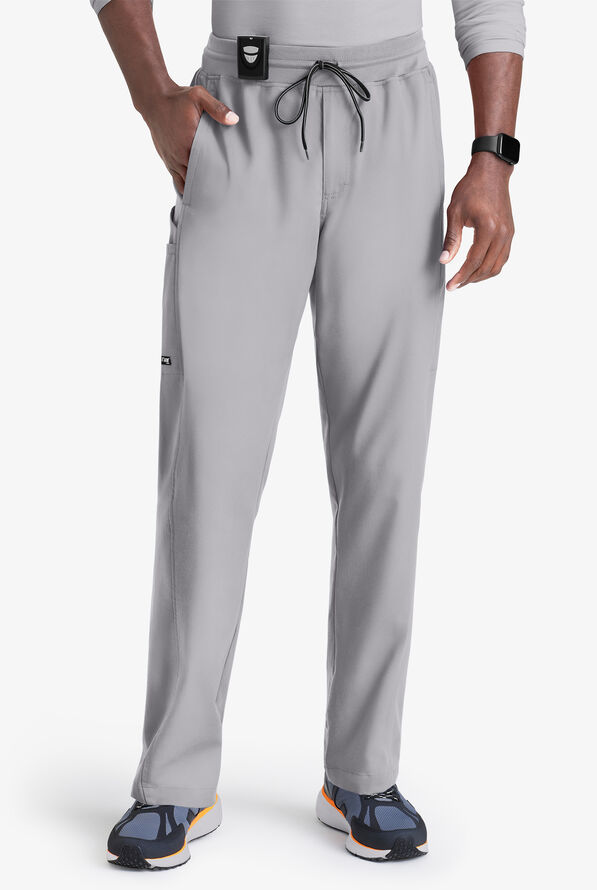 Grey's Anatomy by Barco Spandex STRETCH Hudson Men's 6-Pocket Slim Straight Cargo Scrub Pants - Moonstruck - 1