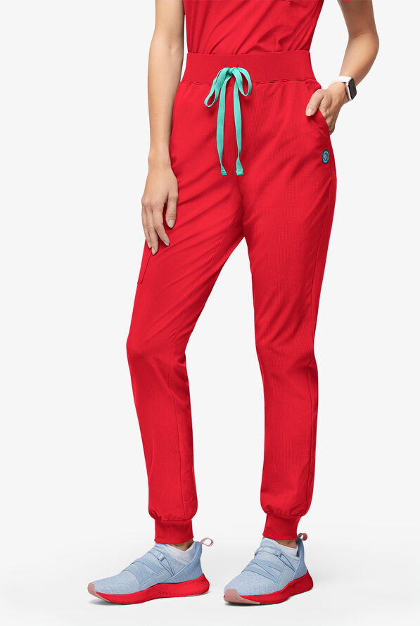 Easy Stretch EcoGrid Adela Women's 6-Pocket Jogger - Petite - Atomic Red - 1