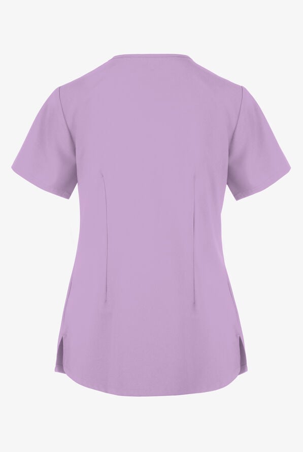 Easy STRETCH Leila Women's 3-Pocket Lace Up Grommet Scrub Top - Amethyst Mist - 4