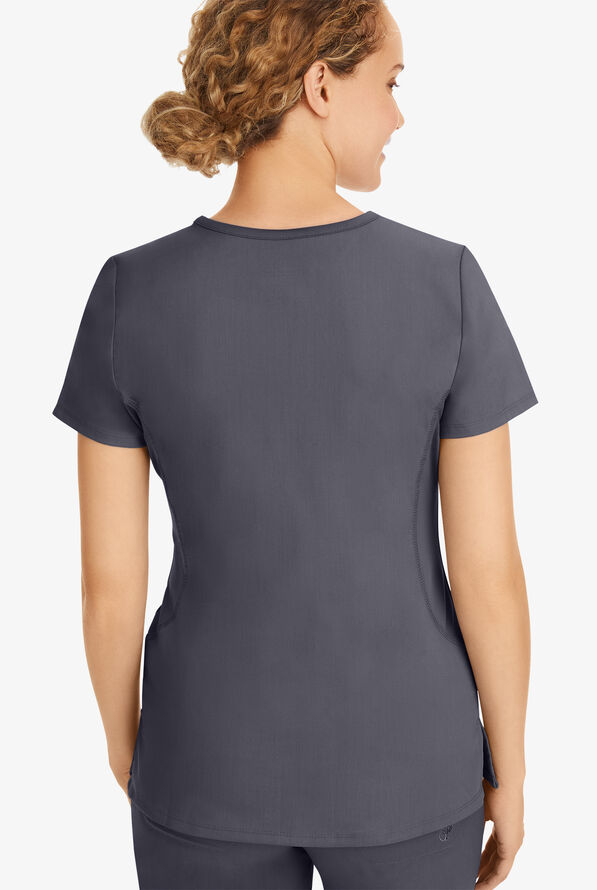 Healing Hands Purple Label Juliet Women's 2-Pocket STRETCH Princess Seam Scrub Top - Pewter - 4