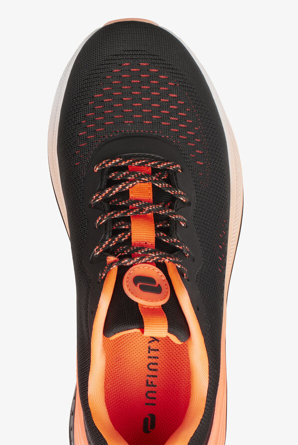 Infinity Men's Infinite Black/Neon Coral Athletic Lace Up Shoes - null - 2