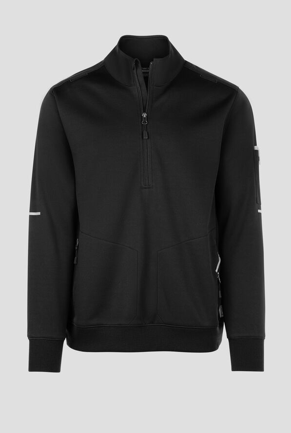 Carhartt Rugged Flex FLD & RSCU Men's 3-Pocket STRETCH Ripstop Half Zip Scrub Jacket - Black - 1
