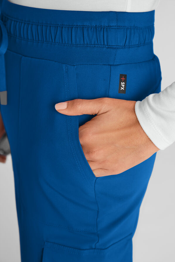 Grey's Anatomy by Barco Emerge Parker Women's 4-Pocket STRETCH Fit & Flare Scrub Pants - Royal - 6