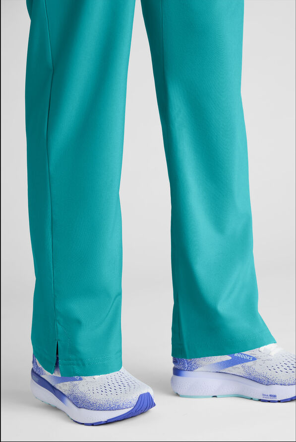 Easy STRETCH Eden Women's 4-Pocket Drawstring Scrub Pants - Petite - Teal - 5