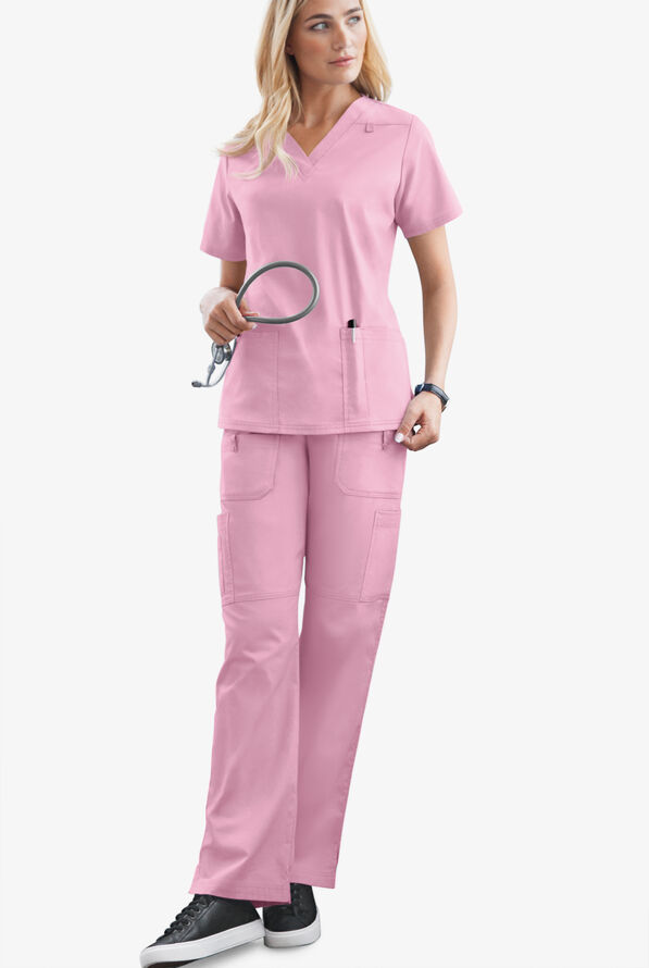 Pantal&oacute;n m&eacute;dico Butter-Soft STRETCH Tall con cord&oacute;n y 10 bolsillos para mujer - Cherry Blossom - 2