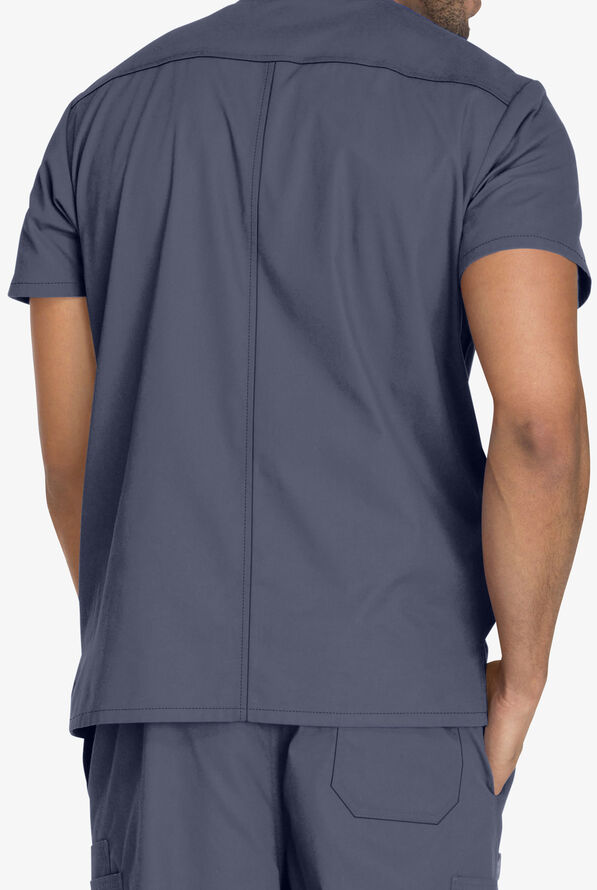 Camisa m&eacute;dica Dickies EDS Signature STRETCH con cuello en V y 5 bolsillos para hombre - Pewter - 3