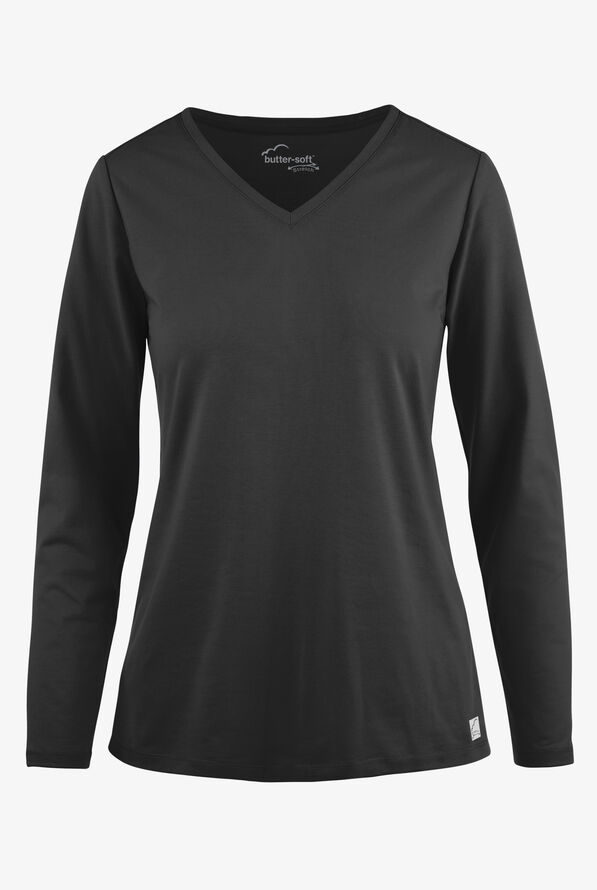 Camiseta médica de tejido UA Butter-Soft STRETCH con cuello en V - Black - 1