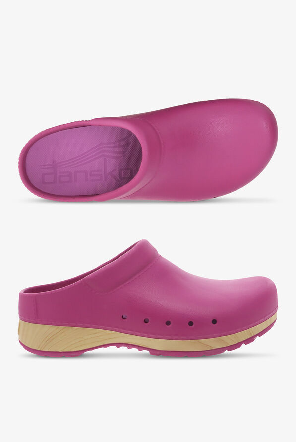 Dansko Women's Kane Fuchsia Backless Nursing Clogs - null - 1