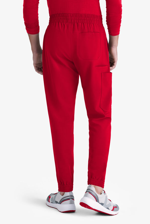 Grey's Anatomy by Barco Evolve STRETCH Voyager Men's 5-Pocket Cargo Jogger Scrub Pants - Red - 3