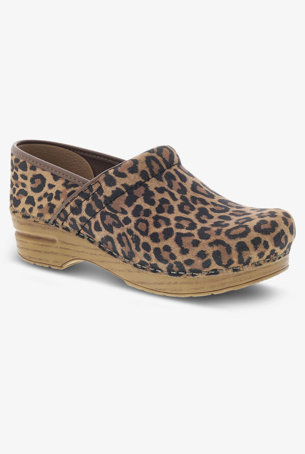 Dansko Women's Professional Leopard Suede Nursing Clogs - null - 4