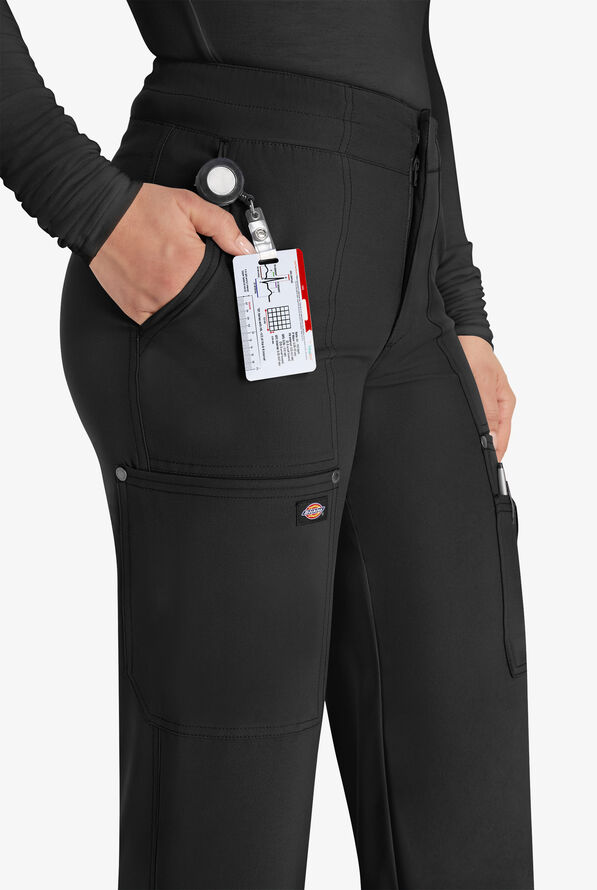 Dickies EDS NXT Women's 5-Pocket Straight Leg Cargo Scrub Pants - Black - 3