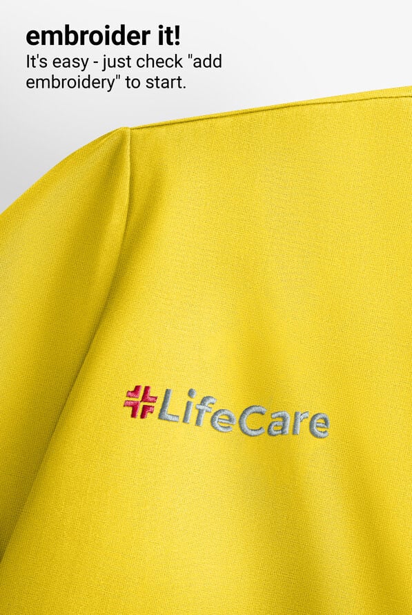 ReSurge Citrine Women's 1-Pocket Crew Neck Tuck In / Wear Out Scrub Top - Vibrant Yellow - 8