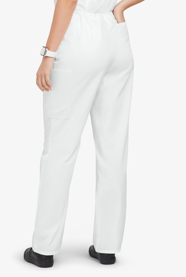 Pantal&oacute;n m&eacute;dico unisex Butter-Soft Originals con piernas rectas holgadas y 4 bolsillos - White - 3