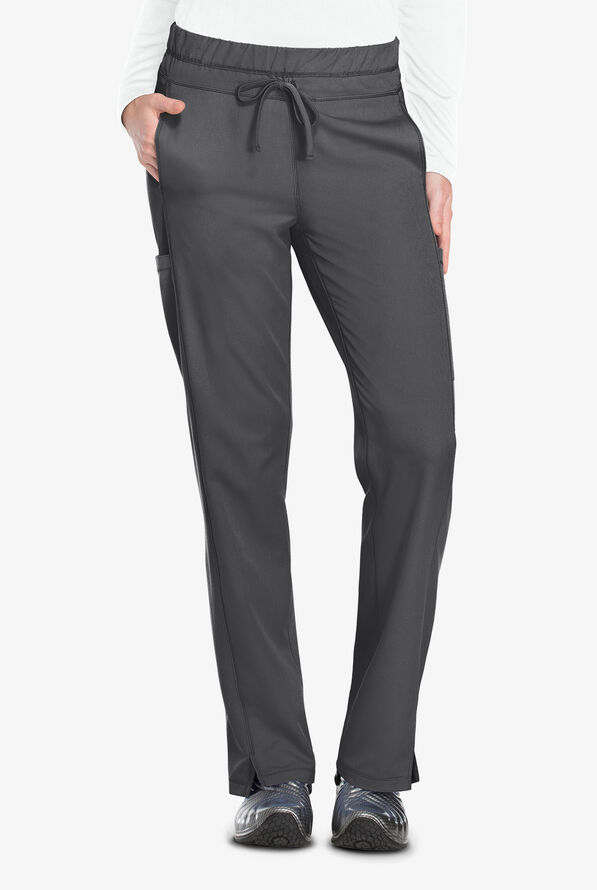 Dickies Dynamix Women's 5-Pocket STRETCH Cargo Drawstring Scrub Pants - Petite - Pewter - 1