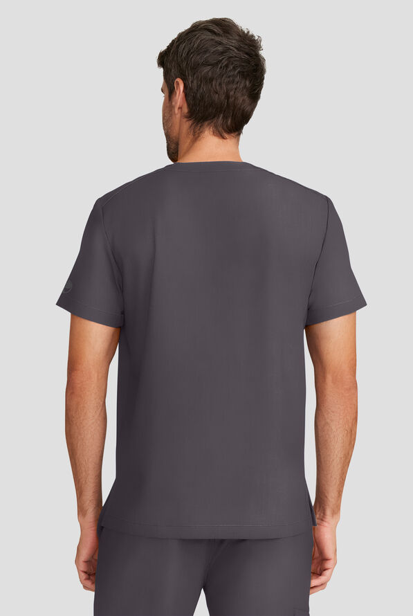 Camisa médica Healing Hands Quest STRET CH con cuello en V y 1 bolsillo para hombre - Pewter - 4