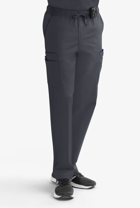 Butter-Soft STRETCH Men's 9-Pocket Zip Front Cargo Straight Leg Scrub Pants