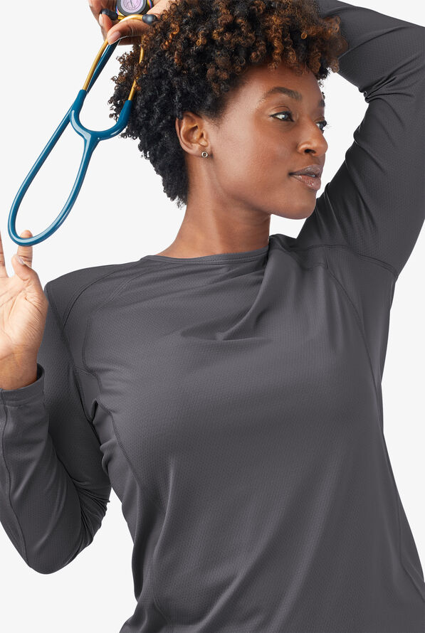 ReSurge Jade Women’s Long Sleeve Knit Underscrub - Pewter - 2