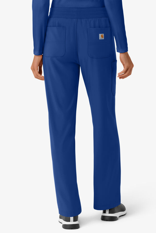 Carhartt Cross-Flex Force Boot Cut Women's 6-Pocket STRETCH Convertible Drawstring Cargo Scrub Pants - Royal - 2