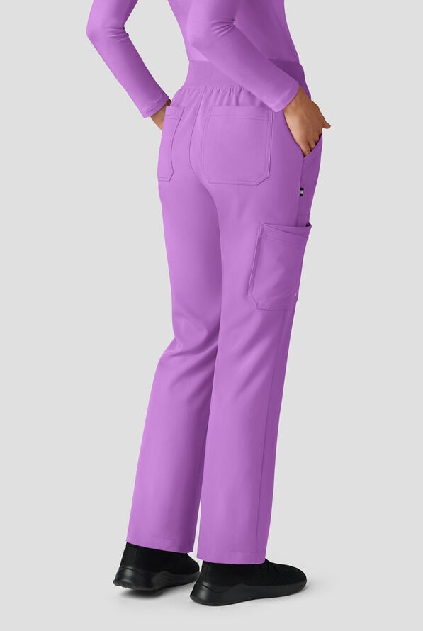 koi Next Gen Jump Start Women's 7-Pocket STRETCH Boot Cut Cargo Scrub Pants - Passion Lilac - 3