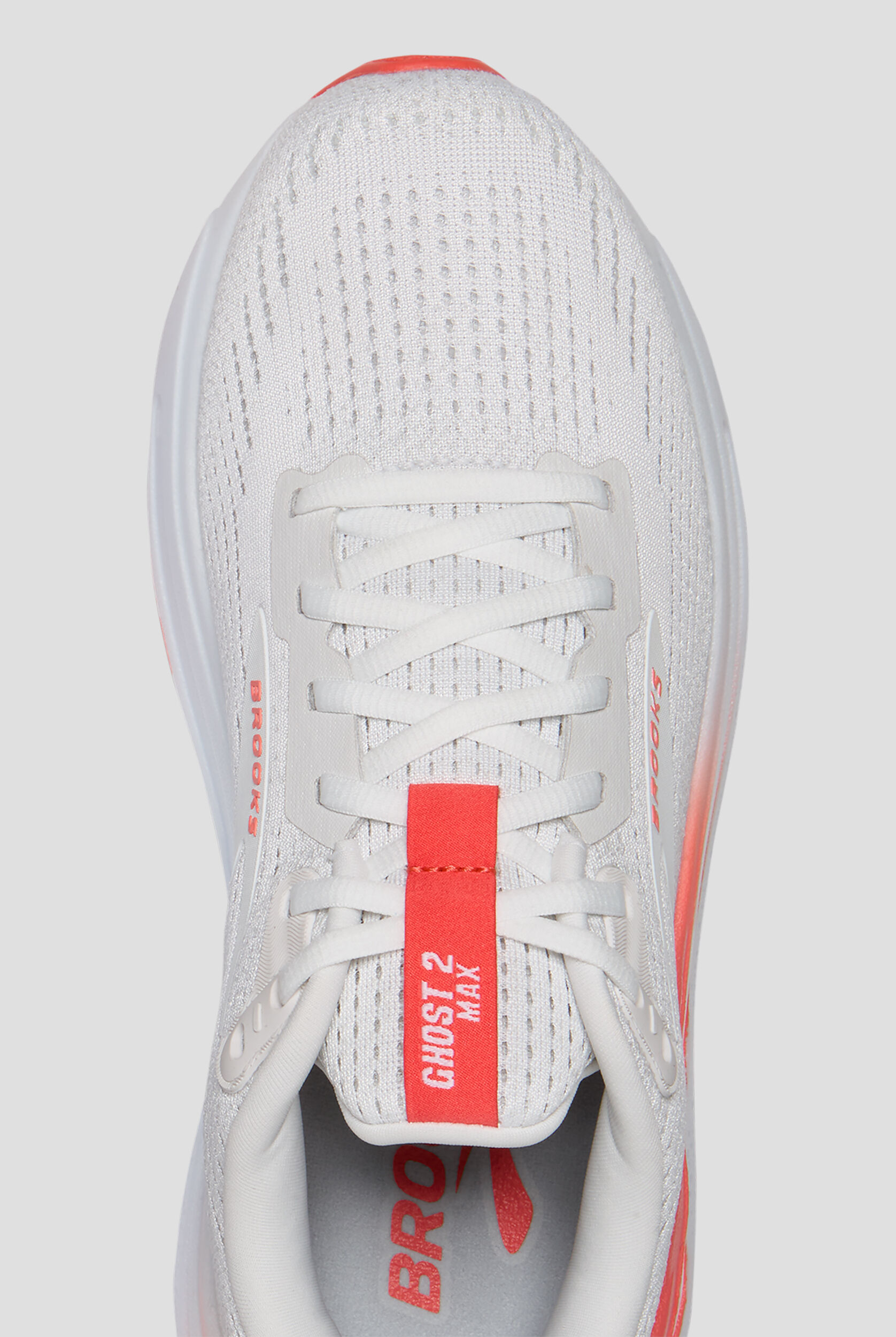 Brooks Women's Ghost Max 2 White/Hot Coral Athletic Lace Up