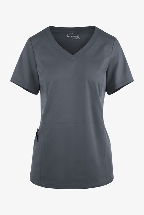 Butter-Soft STRETCH Women's 3-Pocket V-Neck Knit Panelled Scrub Top