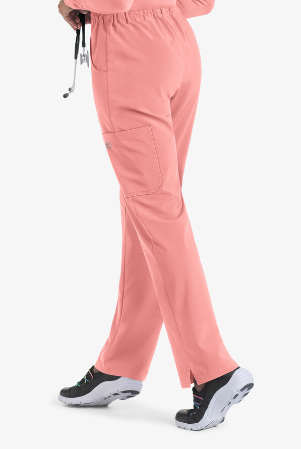Easy STRETCH Eden Women's 4-Pocket Drawstring Scrub Pants - Autumn Coral - 2