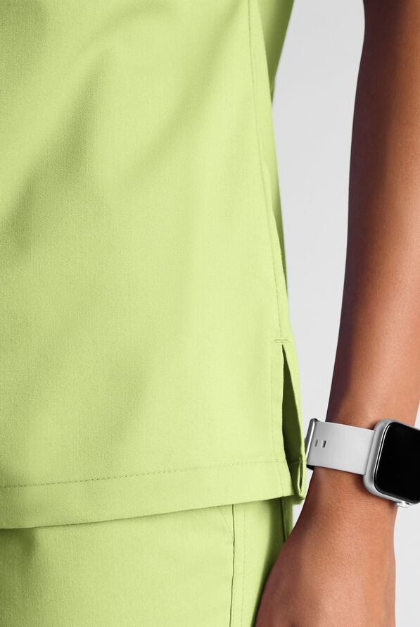 Butter-Soft STRETCH FLXTEK+ Women's 2-Pocket V-Neck Tuck-In Scrub Top - Cool Matcha - 5