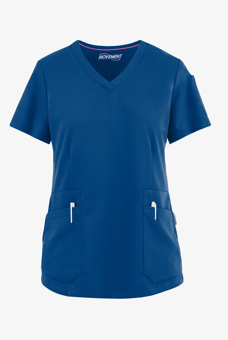 MOVEMENT by Butter-Soft STRETCH Antares Women's 6-Pocket V-Neck Scrub Top