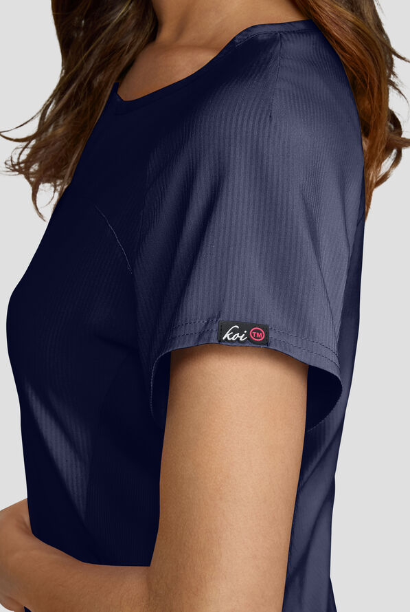 koi Lite&trade; Lilias Women's 2-Pocket Sweetheart Notch Neck Scrub Top - Navy - 3